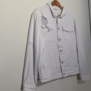 Men’s Large Utility Supply Co. White Jean Jacket